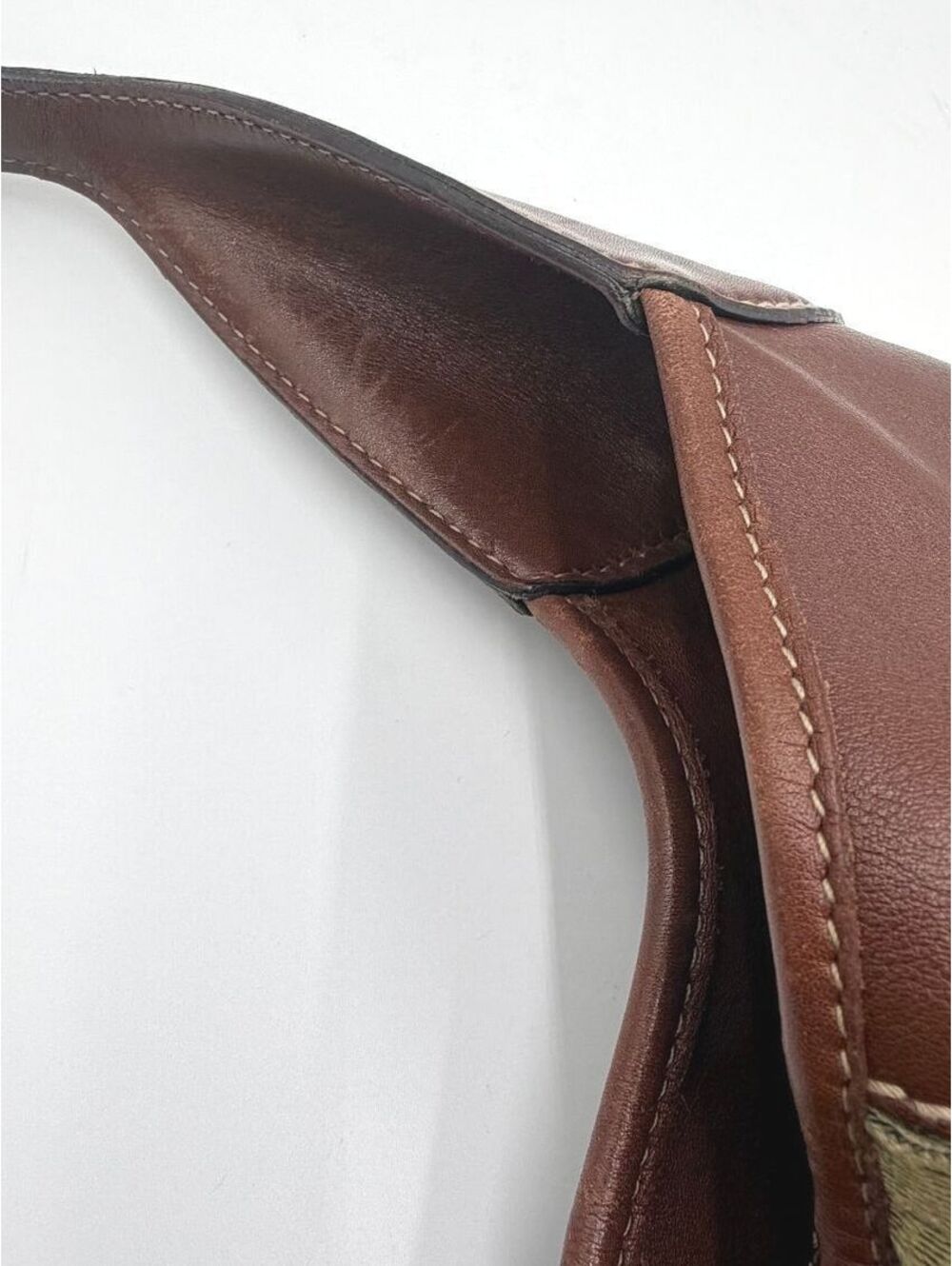 Gucci Vintage Large Jackie O Bouvier Hobo Bag Brown Leather Pink Green Stripe - Picture 14 of 16